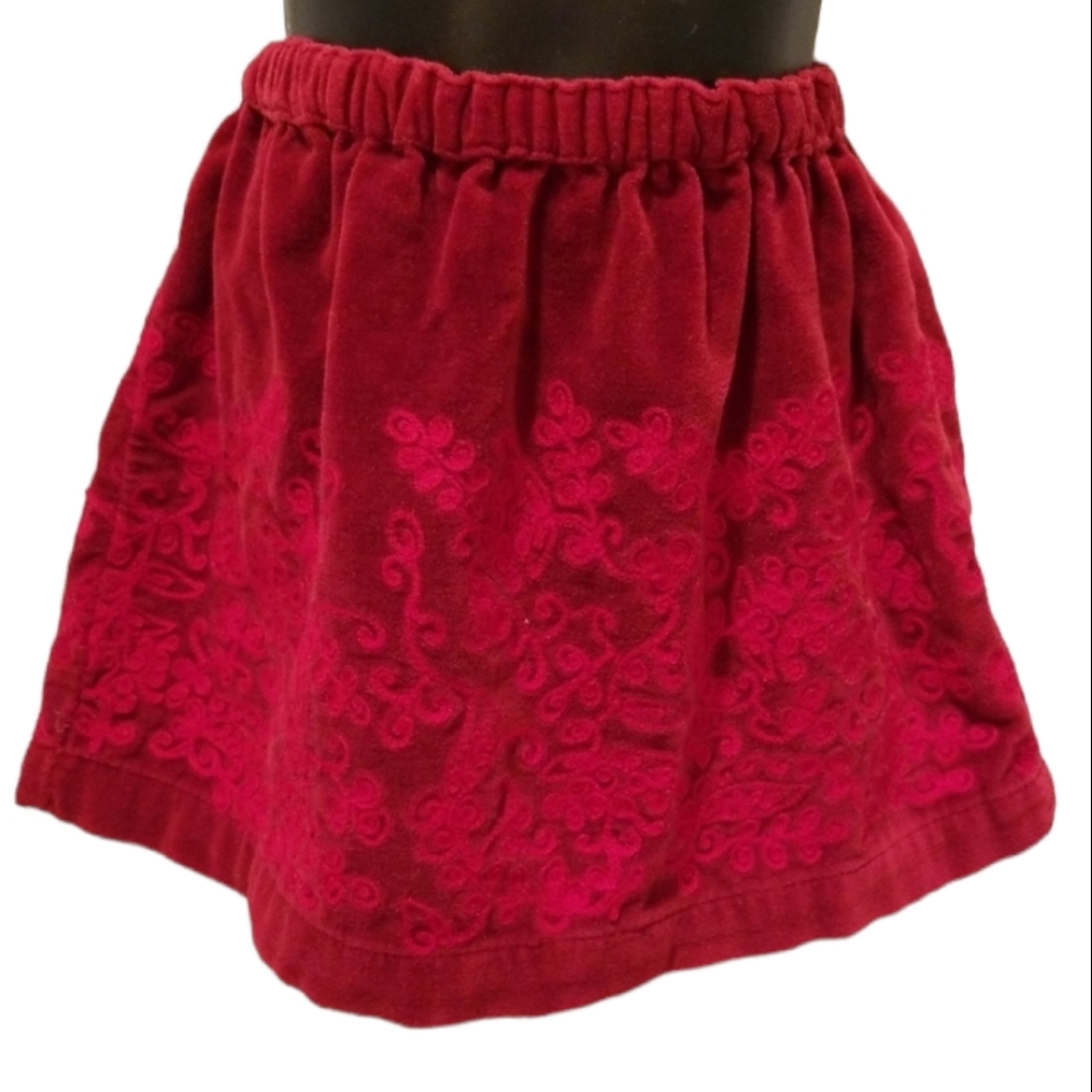 Peek Red Velvet Skirt